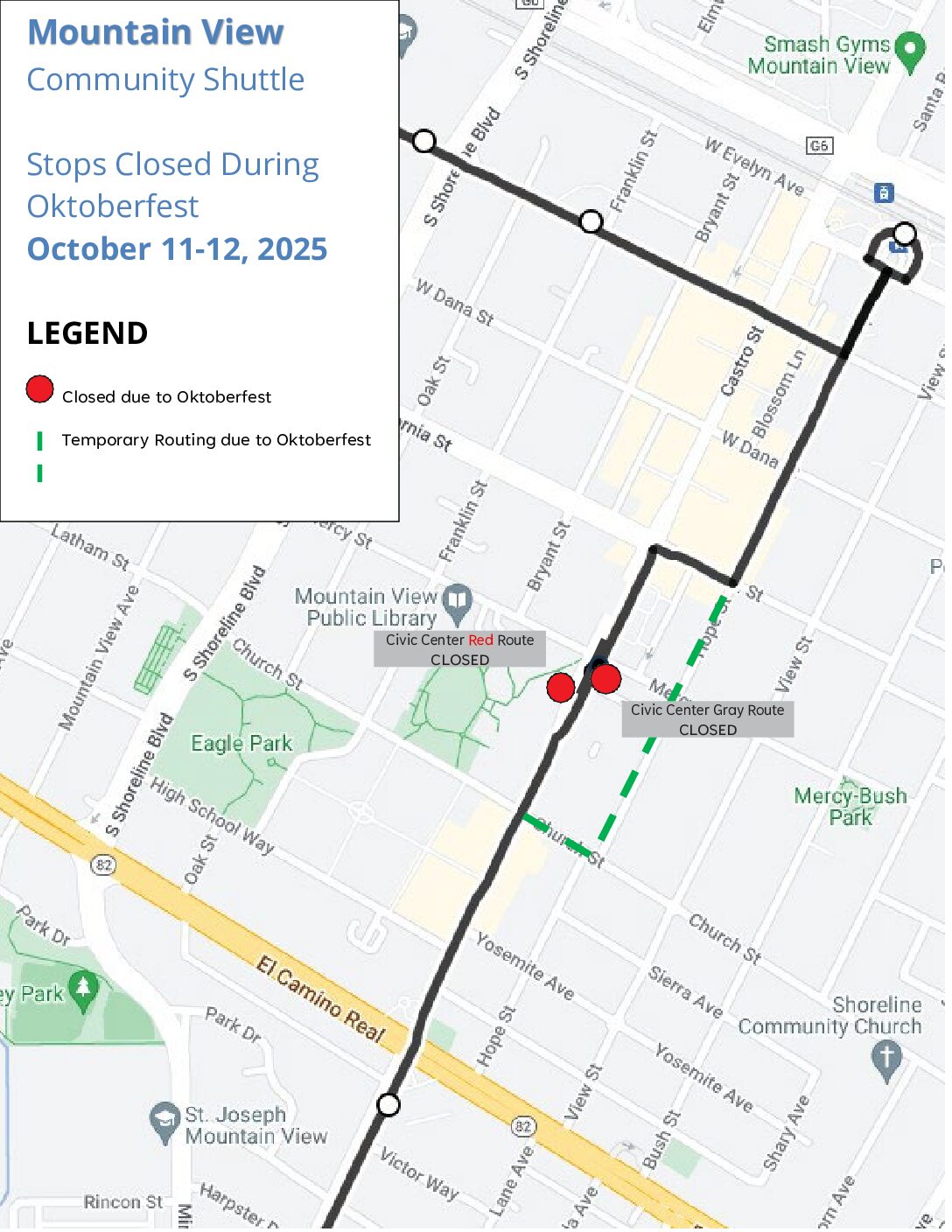 Temporary Stop Closures for Oktoberfest October 11-12